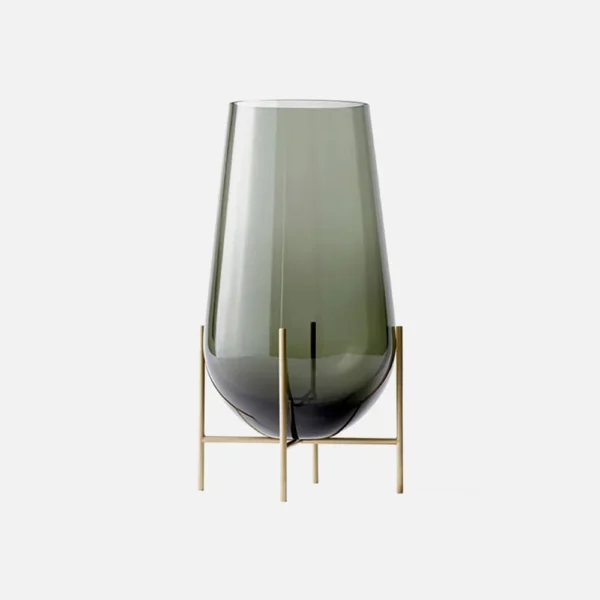 Echasse Smoked Glass Hurricane Vase